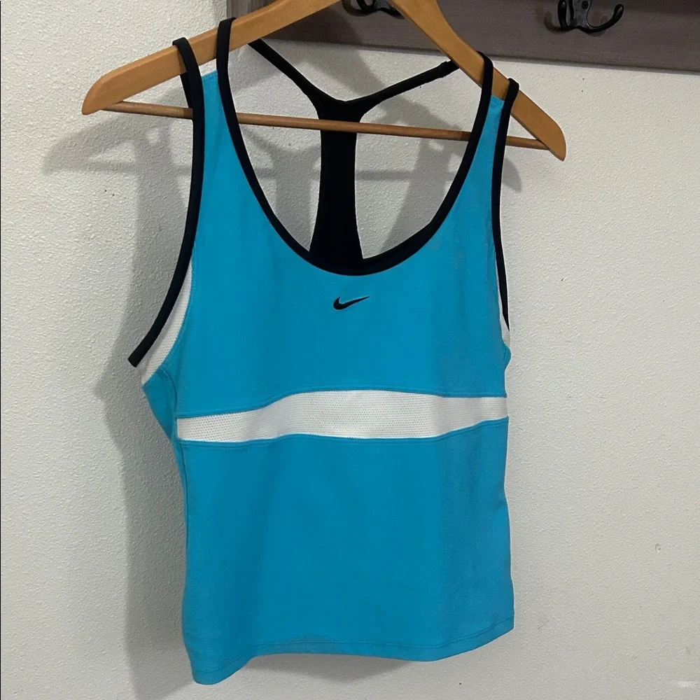 Nike Turquoise and White Athletic Tank size Xlarge